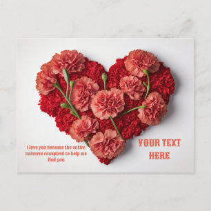 Carte cadeau de fleurs de coeur pour elle