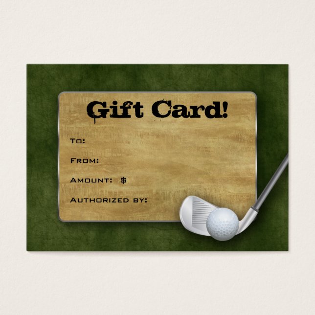 Carte cadeau de golf - Fête des pères verte (Devant)