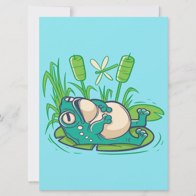Carte Cadeau de grenouille de paix Cool mignonne | Greno (Devant)