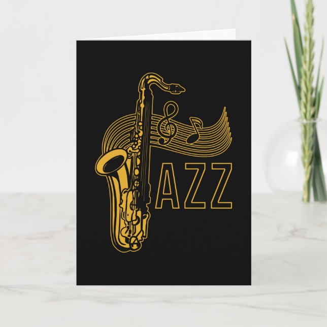 Carte Cadeau de jazz saxophoniste (Devant)