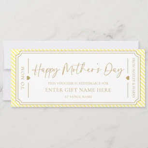 Carte cadeau de la fête des mères Jaune