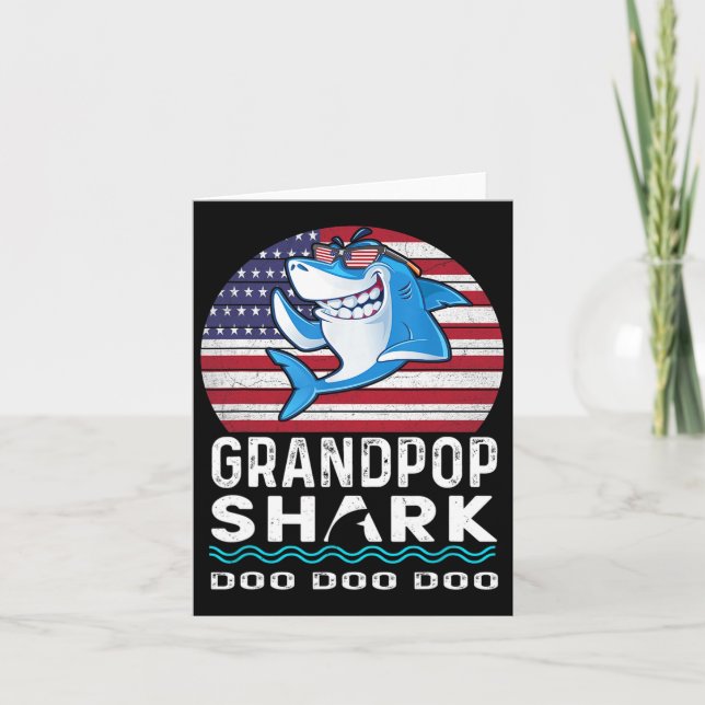Carte Cadeau de la fête des pères Grandpop Shark de la p (Devant)