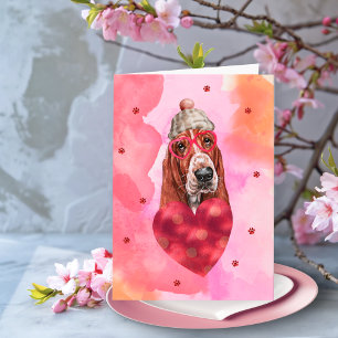 Carte Cadeau de la Saint-Valentin Chien Basset Hound Ora