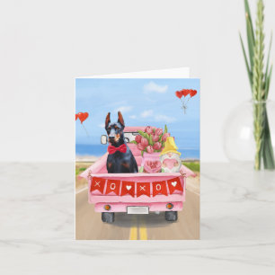 Carte Cadeau de la Saint-Valentin pour un chien Doberman
