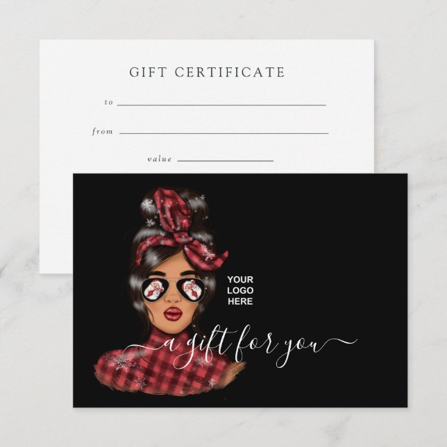 Carte Cadeau de Noël (Devant / Derrière)