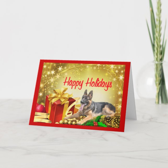 Carte cadeau de Noël berger allemand (Devant)