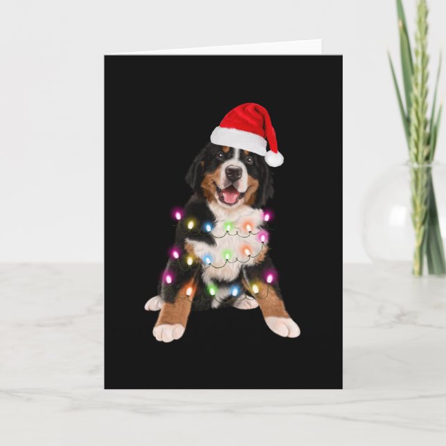 Carte cadeau de noël chiot montagne bernoise (Devant)