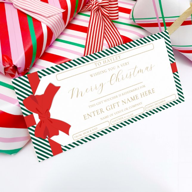 Carte cadeau de Noël de marque d'émeraude Bow (Créateur téléchargé)