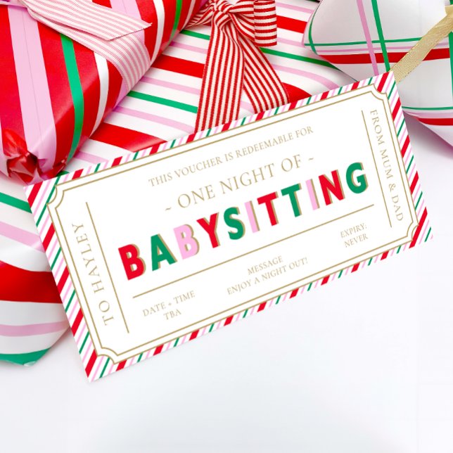 Carte cadeau de Noël en bande pour bébé (Créateur téléchargé)