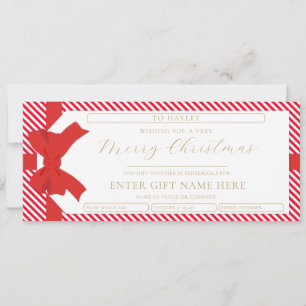 Carte cadeau de Noël Joyeux Bouton rouge Brousse