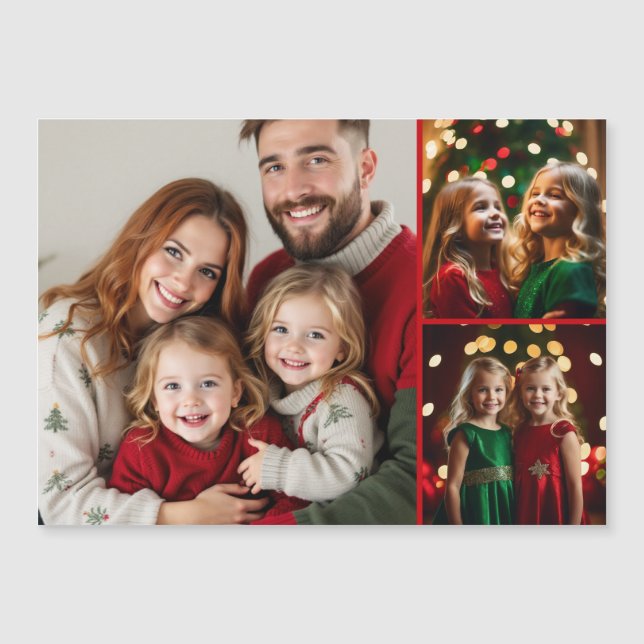 Carte cadeau de Noël modèle photo pour la famille (Devant)