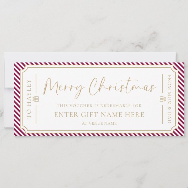 Carte cadeau de Noël Port Wine Stripe (Devant)