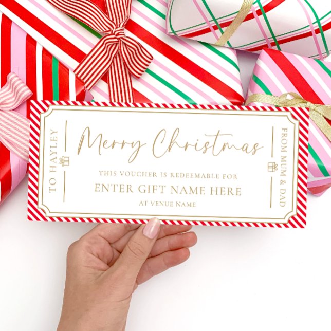 Carte cadeau de Noël Red Stripe (Créateur téléchargé)