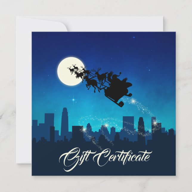 Carte cadeau de Noël Santa Claus Sleigh (Devant)