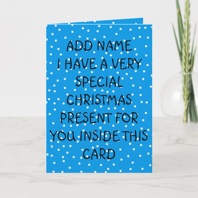 Carte Cadeau de Noël très spécial (Devant)