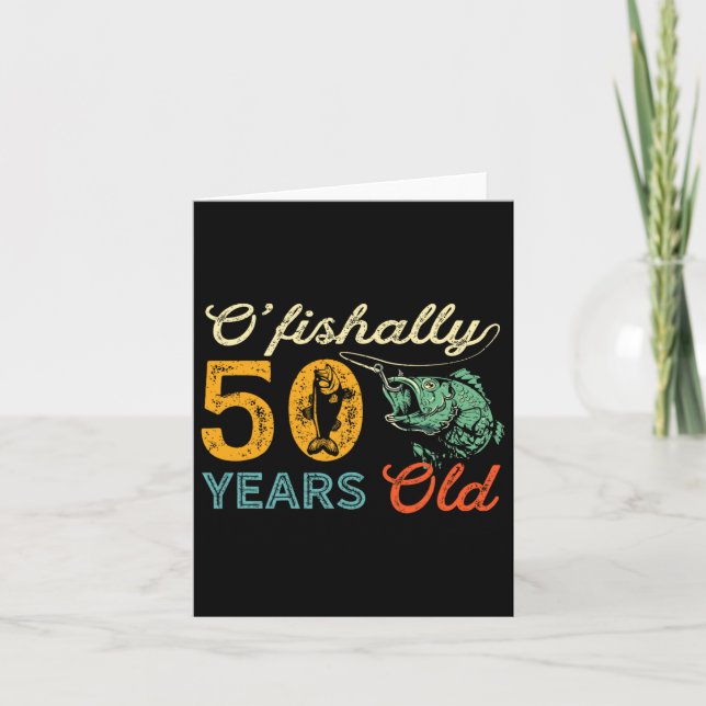 Carte Cadeau de pêche 50 ans 50e anniversaire Cool Cinqu (Devant)