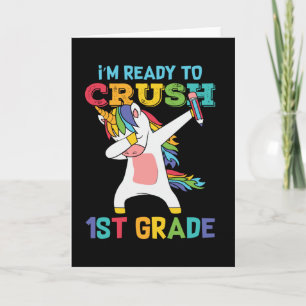 Carte Cadeau de première année d'école pour élève licorn
