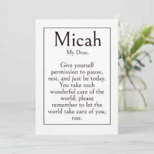 Carte Cadeau de Prise en Charge de Soi pour Ami, R