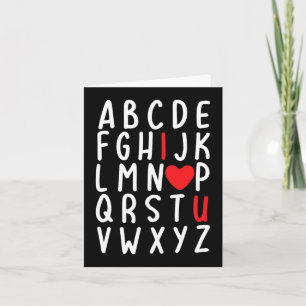 Carte Cadeau de professeur de la Saint-Valentin Abc Je t