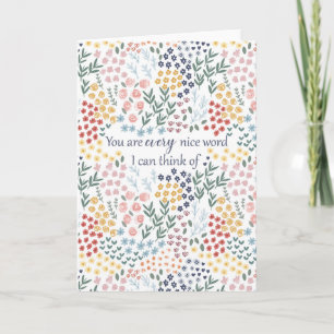 Carte Cadeau de remerciement sincère Fleurs d'amitié