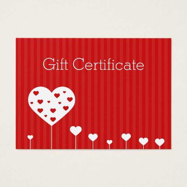 Carte cadeau de Saint Valentin Beau Rouge Coeurs b (Devant)