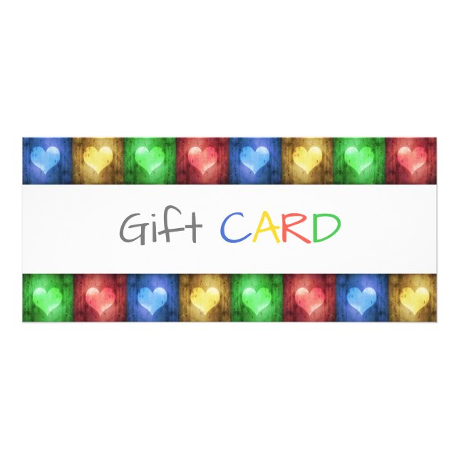 Carte cadeau de Saint Valentin Rustic Colorful Hea (Devant)