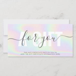 Carte cadeau de salon de l'arc en ciel pastel mode