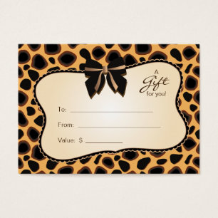 Carte cadeau de salon Spa Saint Valentin Cheetah A