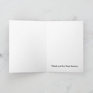Carte Cadeau de service militaire patriotique Merci aux 