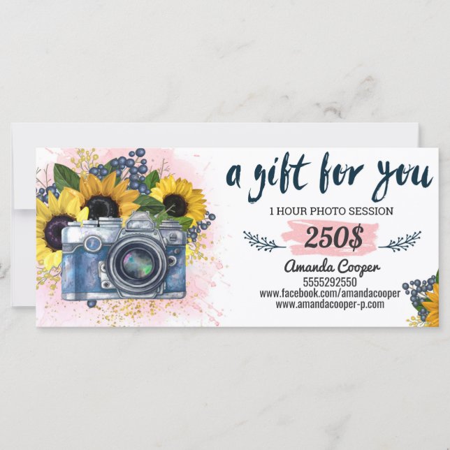 Carte cadeau de session photo Photographie Certifi (Devant)