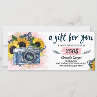 Carte cadeau de session photo Photographie Certifi