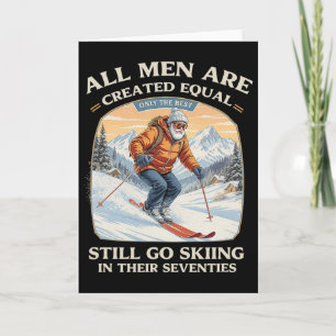 Carte Cadeau de skieur pour 70e anniversaire Ski vintage