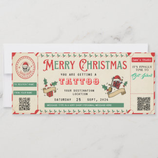 Carte Cadeau de Tatouage Personnalisée Ticket Cert