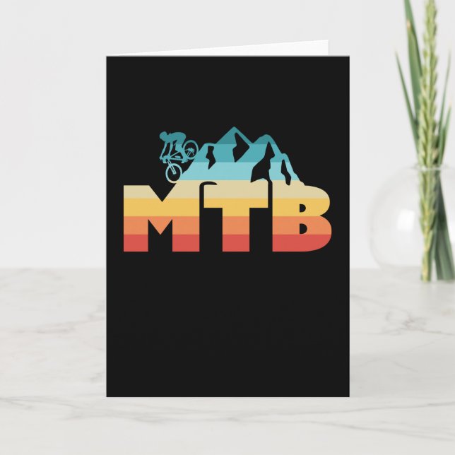 Carte Cadeau de vélo de montagne vintage Retro MTB (Devant)