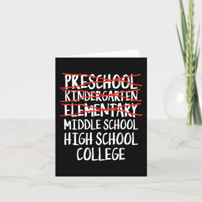 Carte Cadeau d'études élémentaires - Le collège à s (Devant)