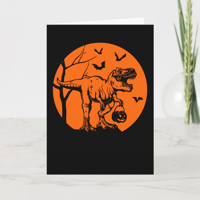 Carte Cadeau dinosaure Halloween T-Rex pour lui elle (Devant)