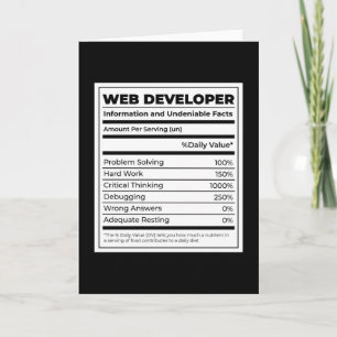 Carte Cadeau drôle de développeur Web neutritunal