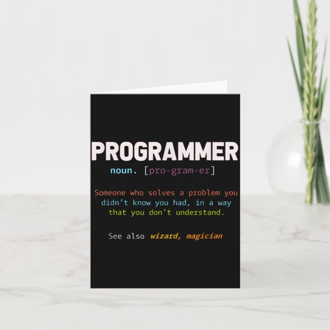 Carte Cadeau drôle de programmeur geek en informatique  (Devant)