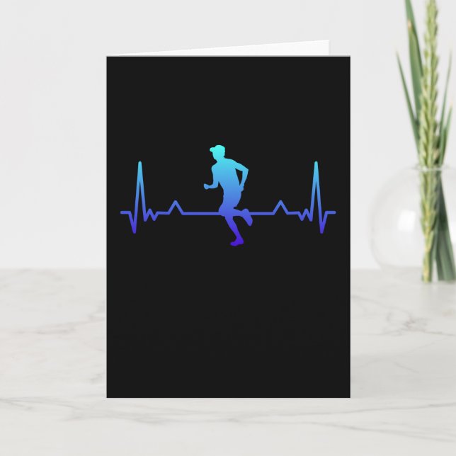 Carte Cadeau drôle de rythme cardiaque de jogging (Devant)