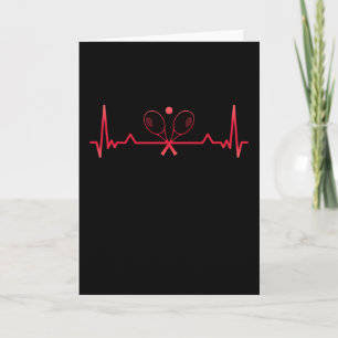 Carte Cadeau drôle de Tennis Heartbeat Sport