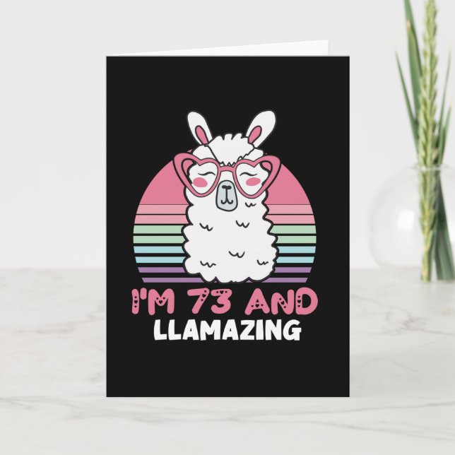 Carte Cadeau drôle et adorable pour les 73 ans d'une fem (Devant)