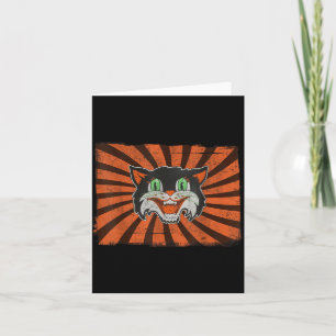 Carte Cadeau drôle rétro pour amateur de chat noir Hallo