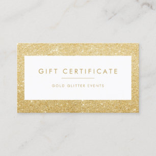 Carte cadeau Elegant Gold Parties scintillant