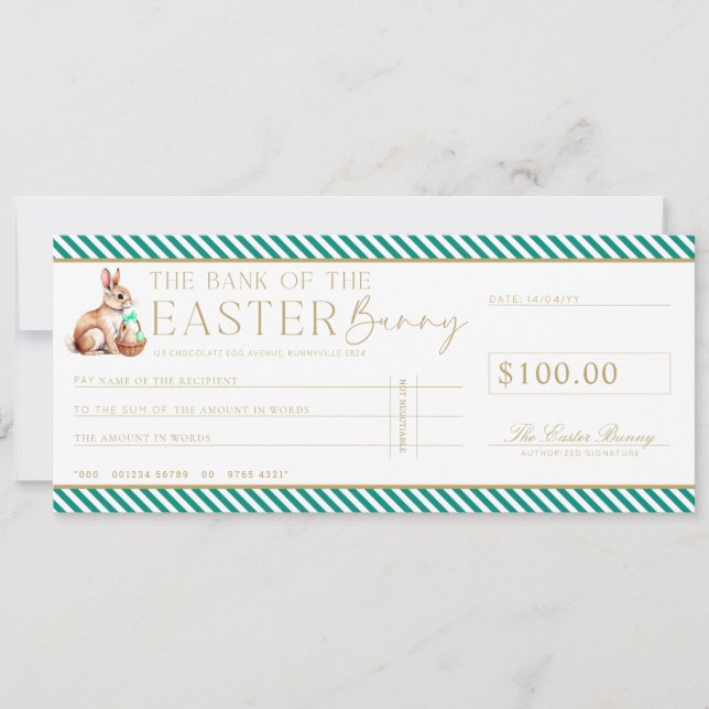 Carte cadeau Emerald Green Easter Check (Devant)