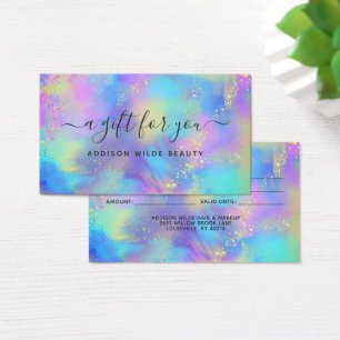 Carte Cadeau Entreprise Holographique Opale Irides
