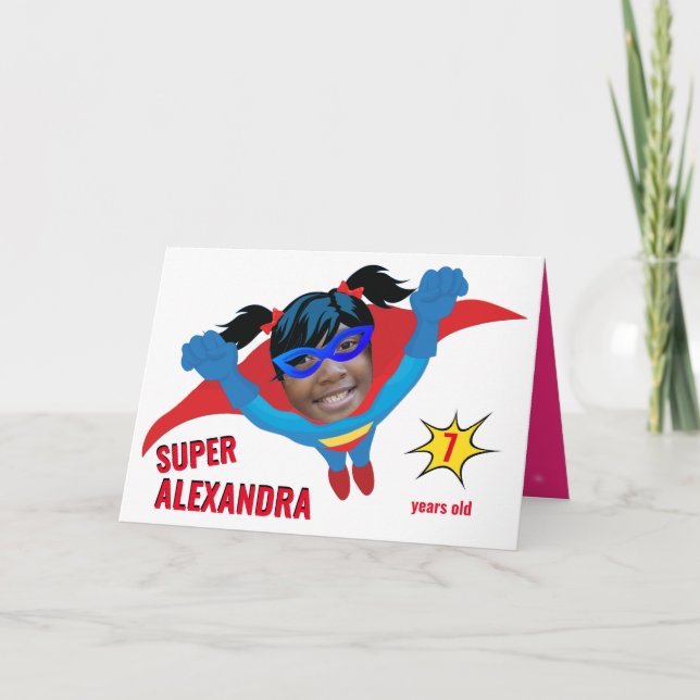 Carte cadeau fantastique anniversaire Superhero (Devant)