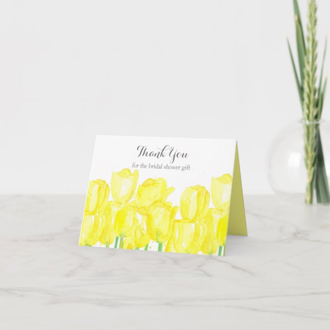 Carte Cadeau Fête des mariées Tulipes Jaunes Merci (Devant)