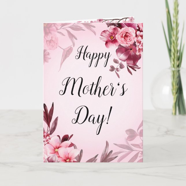Carte Cadeau Fête des Mères Floral Rose Rouge Mign (Devant)