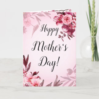 Carte Cadeau Fête des Mères Floral Rose Rouge Mign