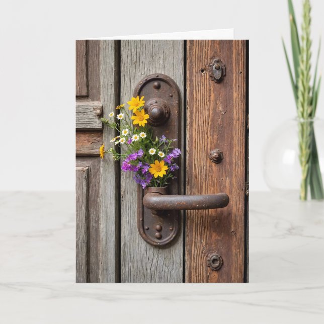 Carte Cadeau Fleur sauvage Anniversaire Sur Poignée De P (Devant)